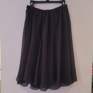 Vintage White Stag Solid Basic Casual Elastic A-line Flared lined Midi Skirt M-L